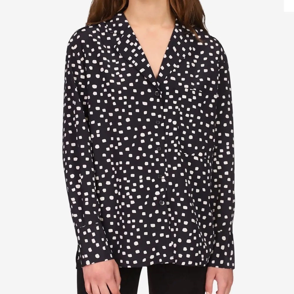 Sanctuary | Black & White Print Button Down Long Sleeve Shirt Sz M